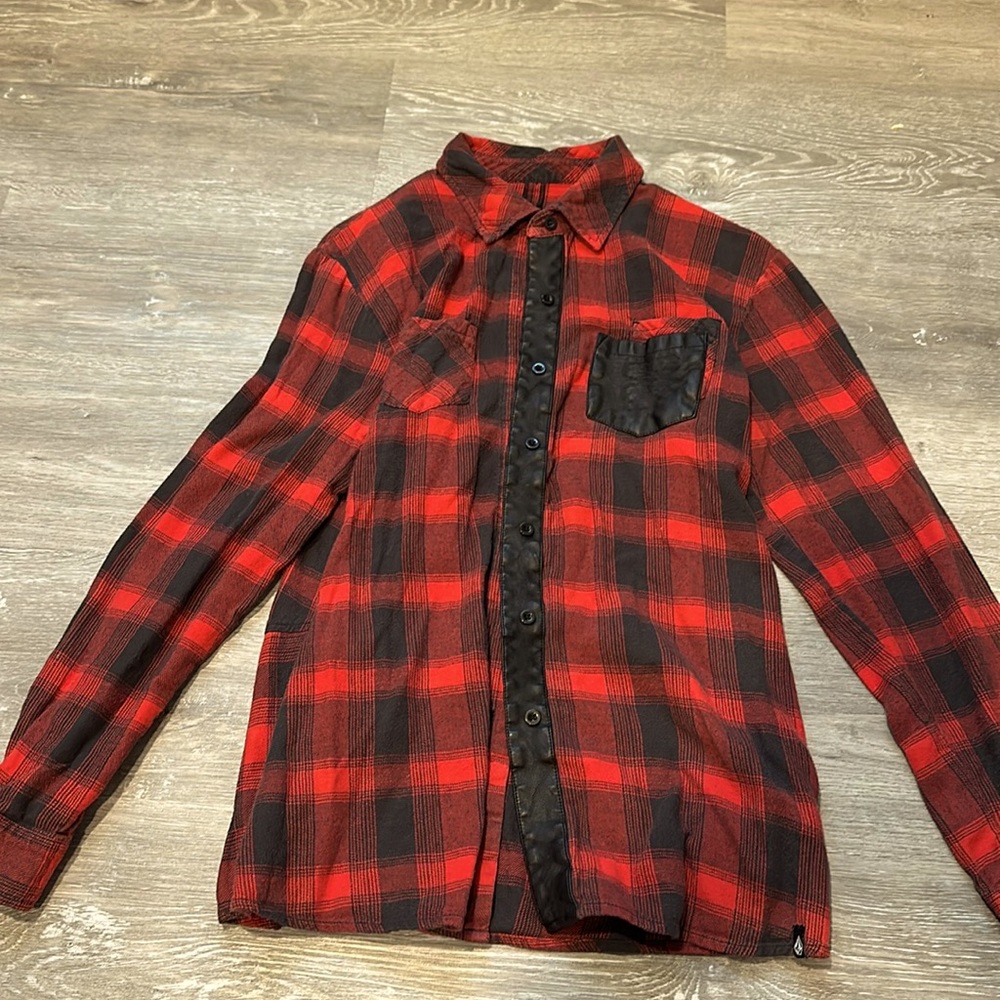 Red and Black flannel.